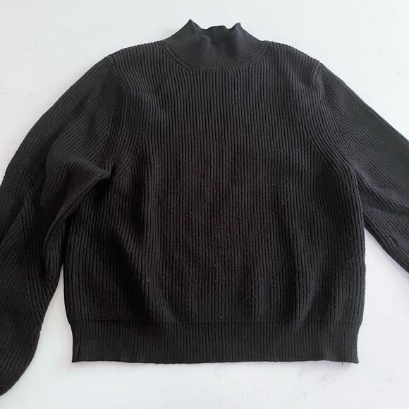 ZARA High Neck Black Sweater Large - Picture 1 of 8